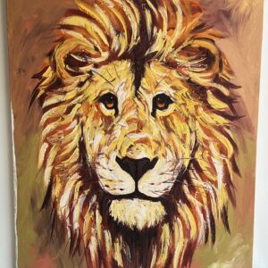 African Art Lion Painting, Impressive Wall Decor