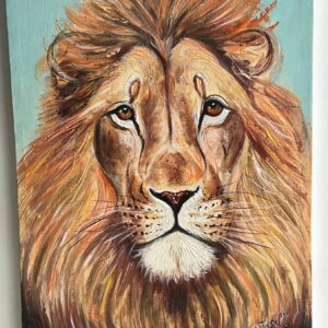 Impressive Lion Oil Painting, Fine Art African Wall Decor