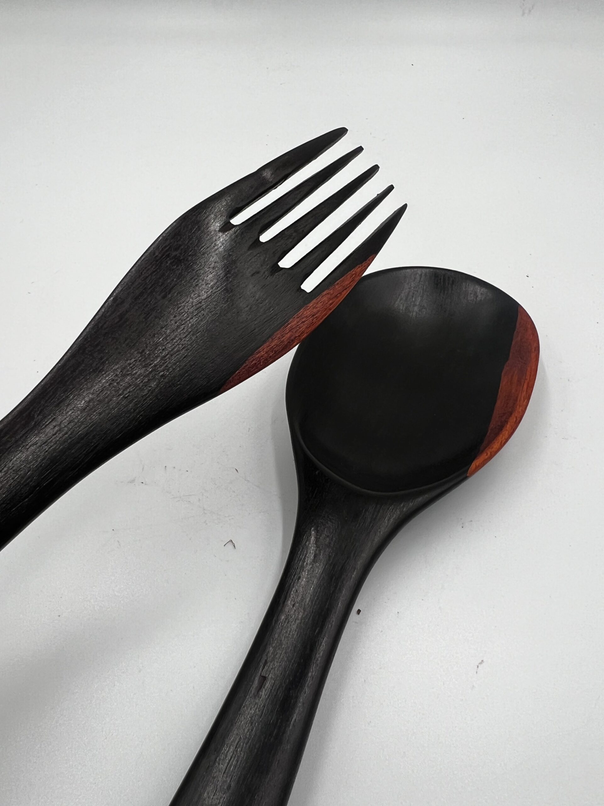 Abstract Hand Carved Rosewood Salad spoons, Impressive African Art - Image 5