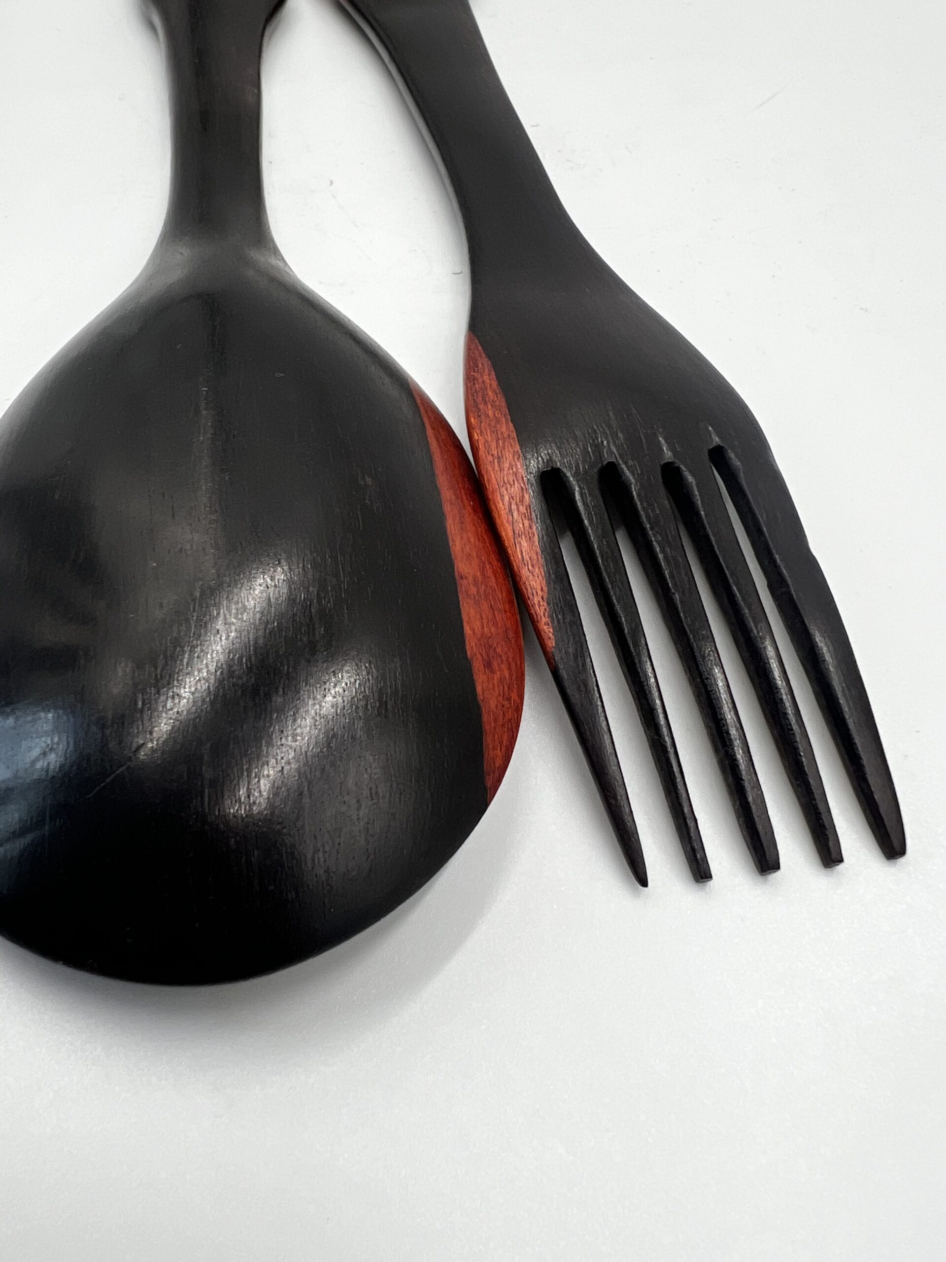 Abstract Hand Carved Rosewood Salad spoons, Impressive African Art - Image 3