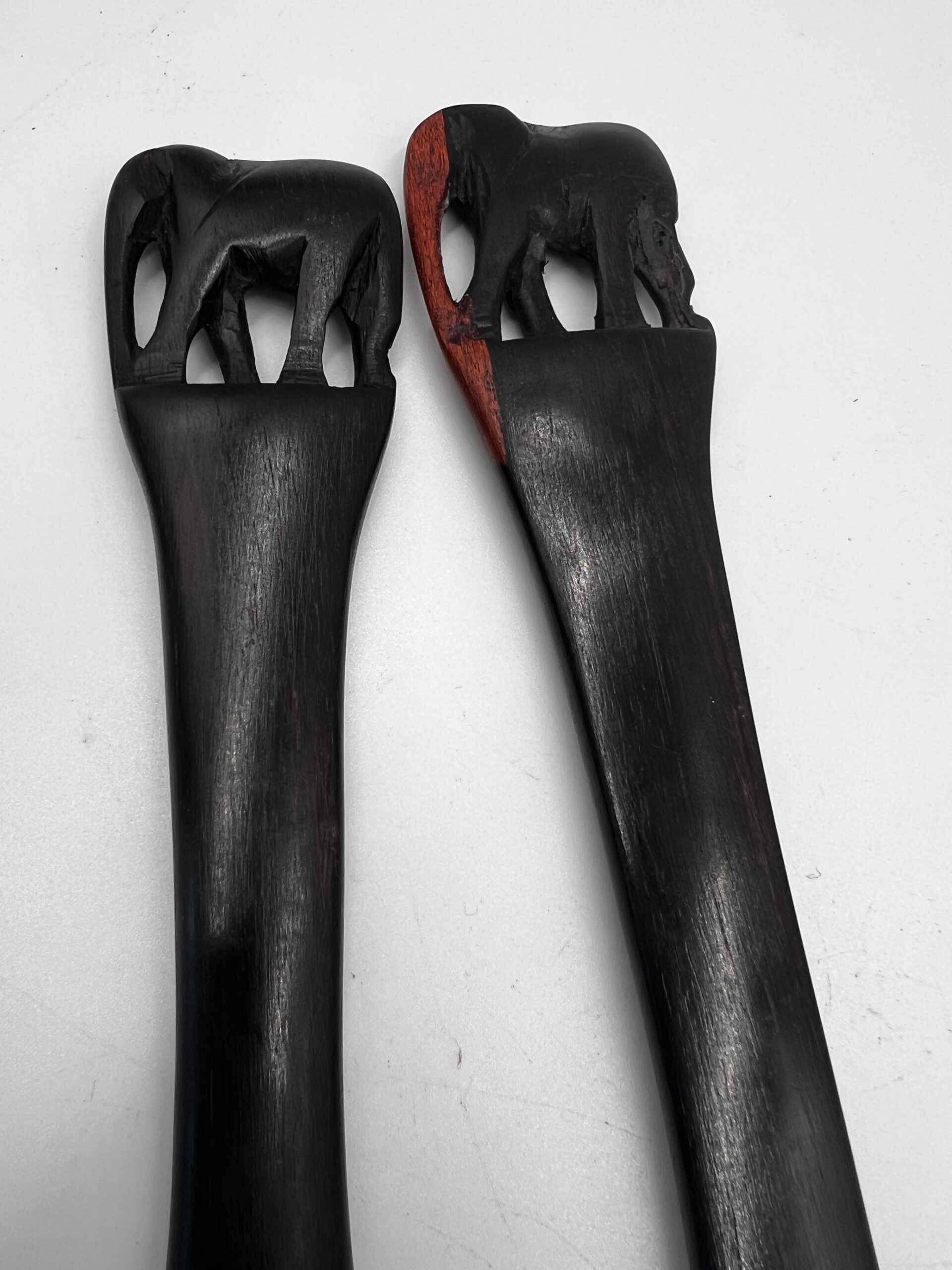 Abstract Hand Carved Rosewood Salad spoons, Impressive African Art - Image 4