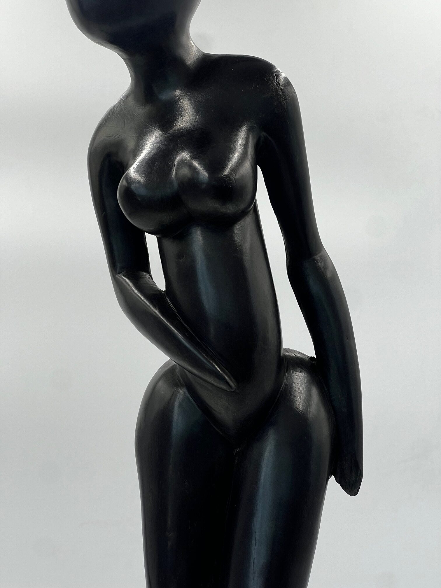 African Diviner, Hand Carved Beatific Woman Sculpture, Fine Art - Image 11
