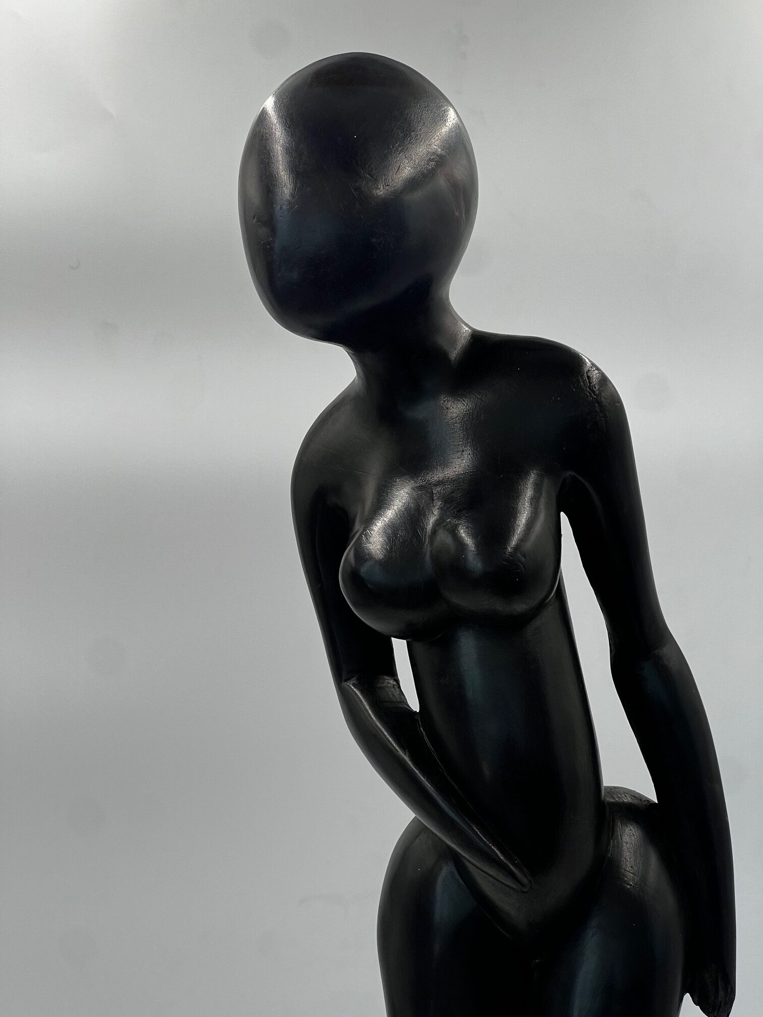 African Diviner, Hand Carved Beatific Woman Sculpture, Fine Art - Image 12