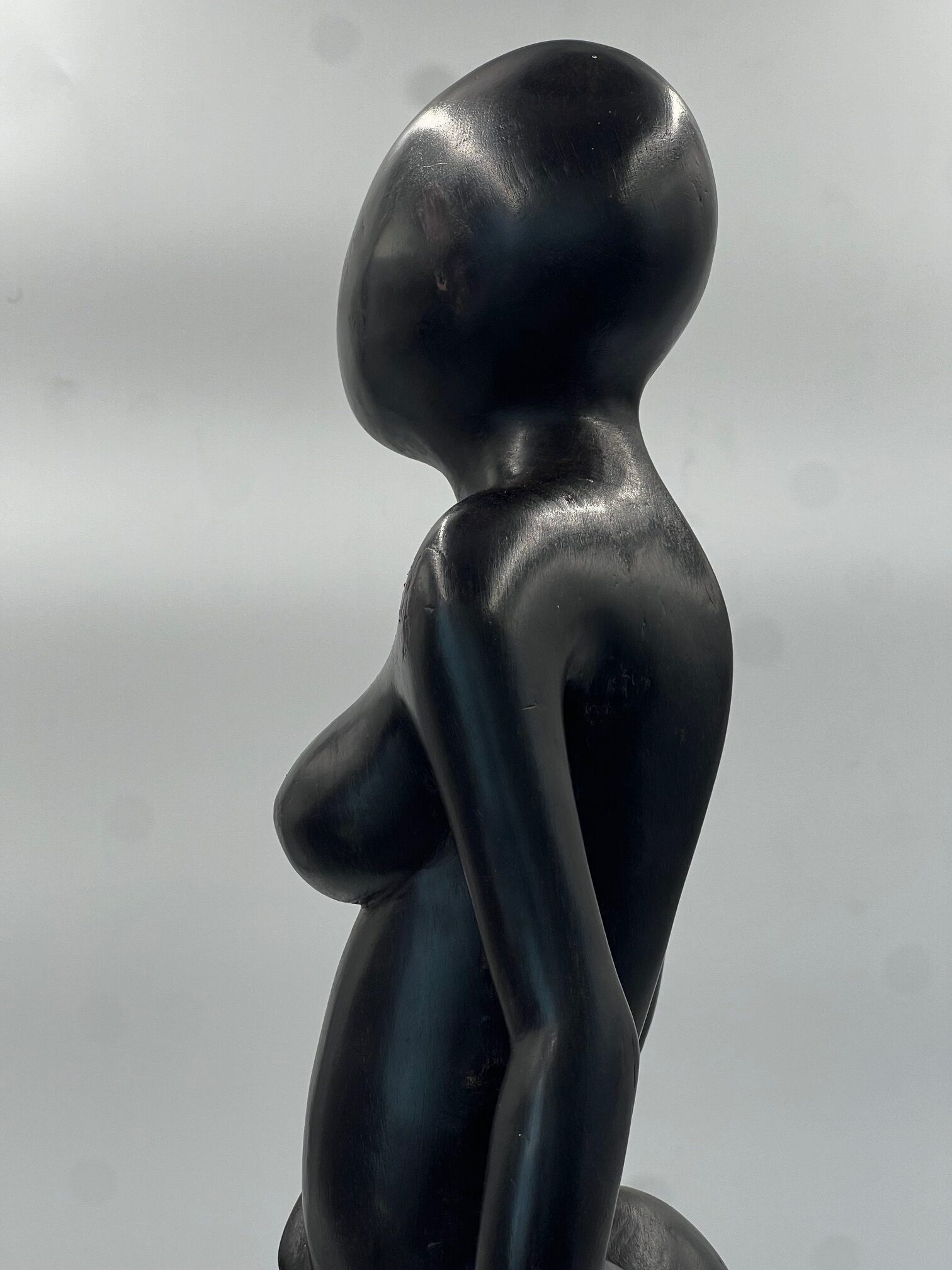 African Diviner, Hand Carved Beatific Woman Sculpture, Fine Art - Image 9