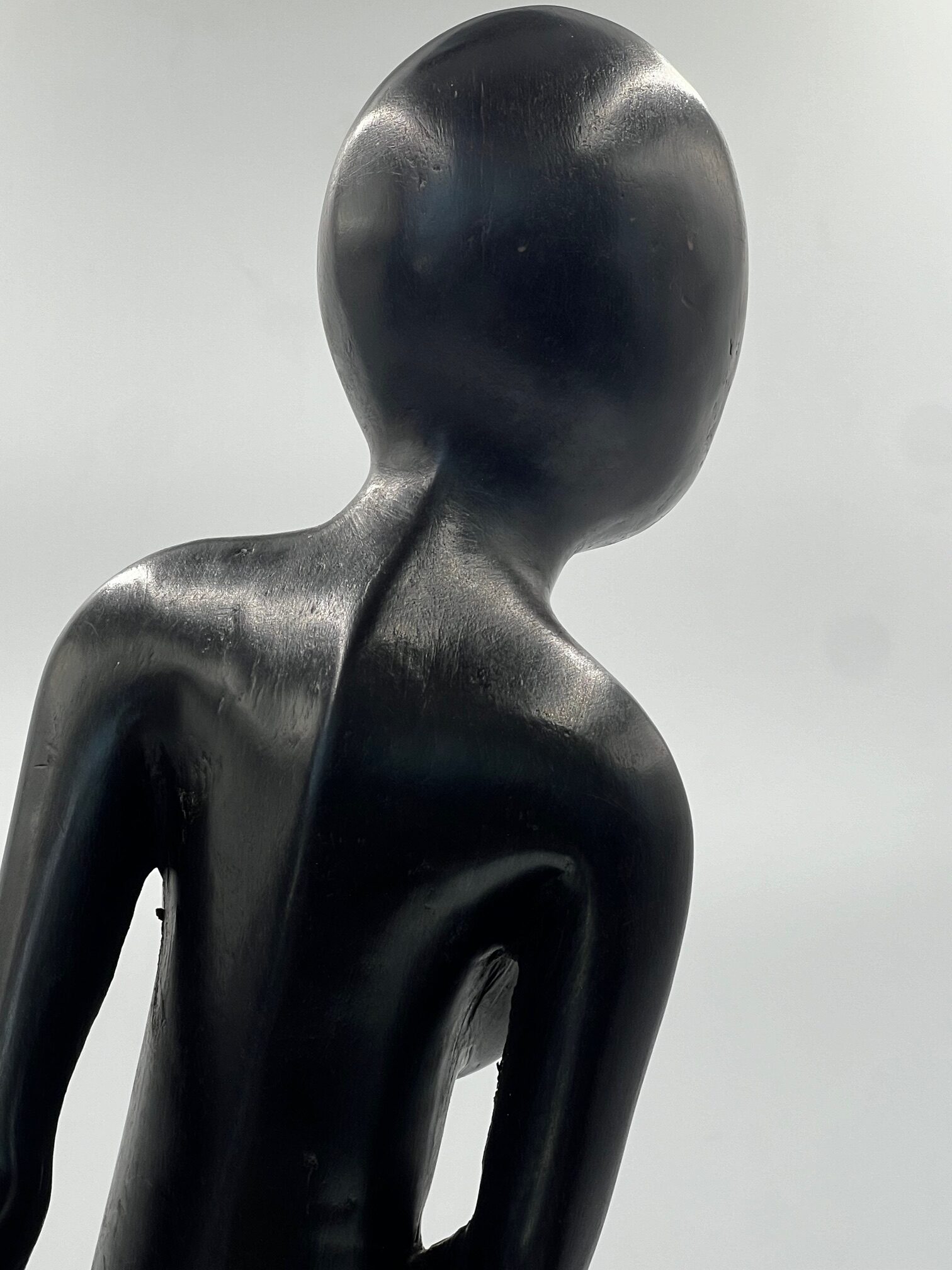 African Diviner, Hand Carved Beatific Woman Sculpture, Fine Art - Image 3