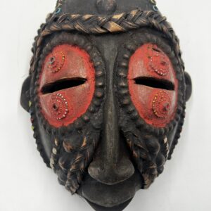 Beautiful Rare Wooden Kuba Tribal Ritual Mask, African Fine Art