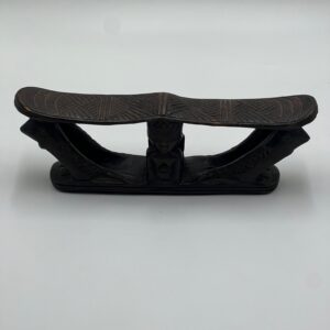 Impressive Hand carved Chokwe Double Headrest Congo African Art 3.8” X 13”