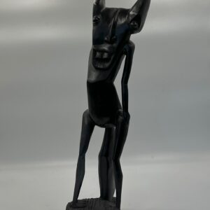 Rare Wooden African Shetani Spirit Sculpture With Devil Ears, Fine Art
