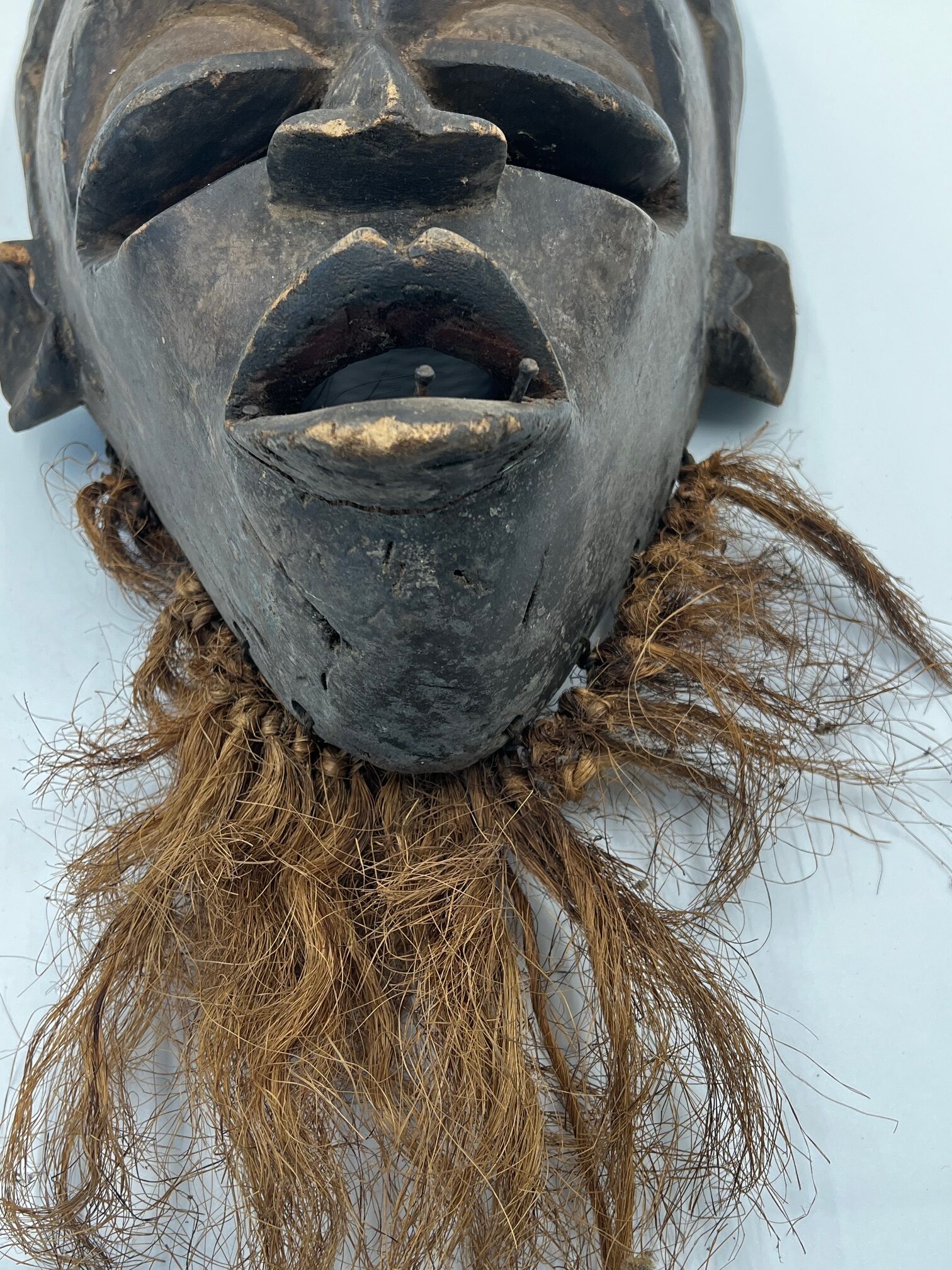 African Vintage Wooden Hand Carved Kerewe Traditional Mask, Fine Rare Art - Image 12