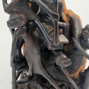 Hand Carved Wooden Makonde Ujamaa Family Tree Of Life, Fine Art