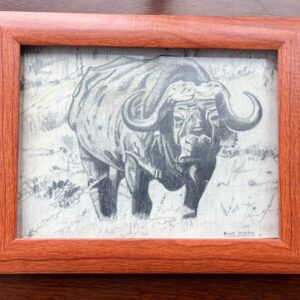 Impressive Buffalo Pencil Drawing, African Wildlife Art
