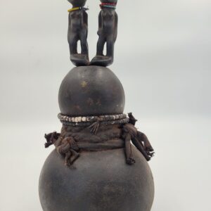 Impressive Wooden Makonde Kwere Calabash, African Rare Art