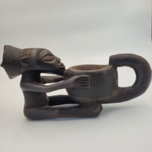 African Art, Luba Offering Bowl Mboko Vase From D. R. Congo