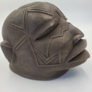 Impressive African Hand Carved Makonde Lipiko Helmet Mask, Fine Wood Work