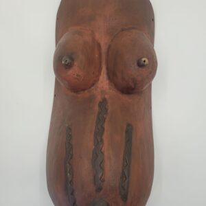 Traditional African Makonde Fertility Belly Mask, Fine Artwork