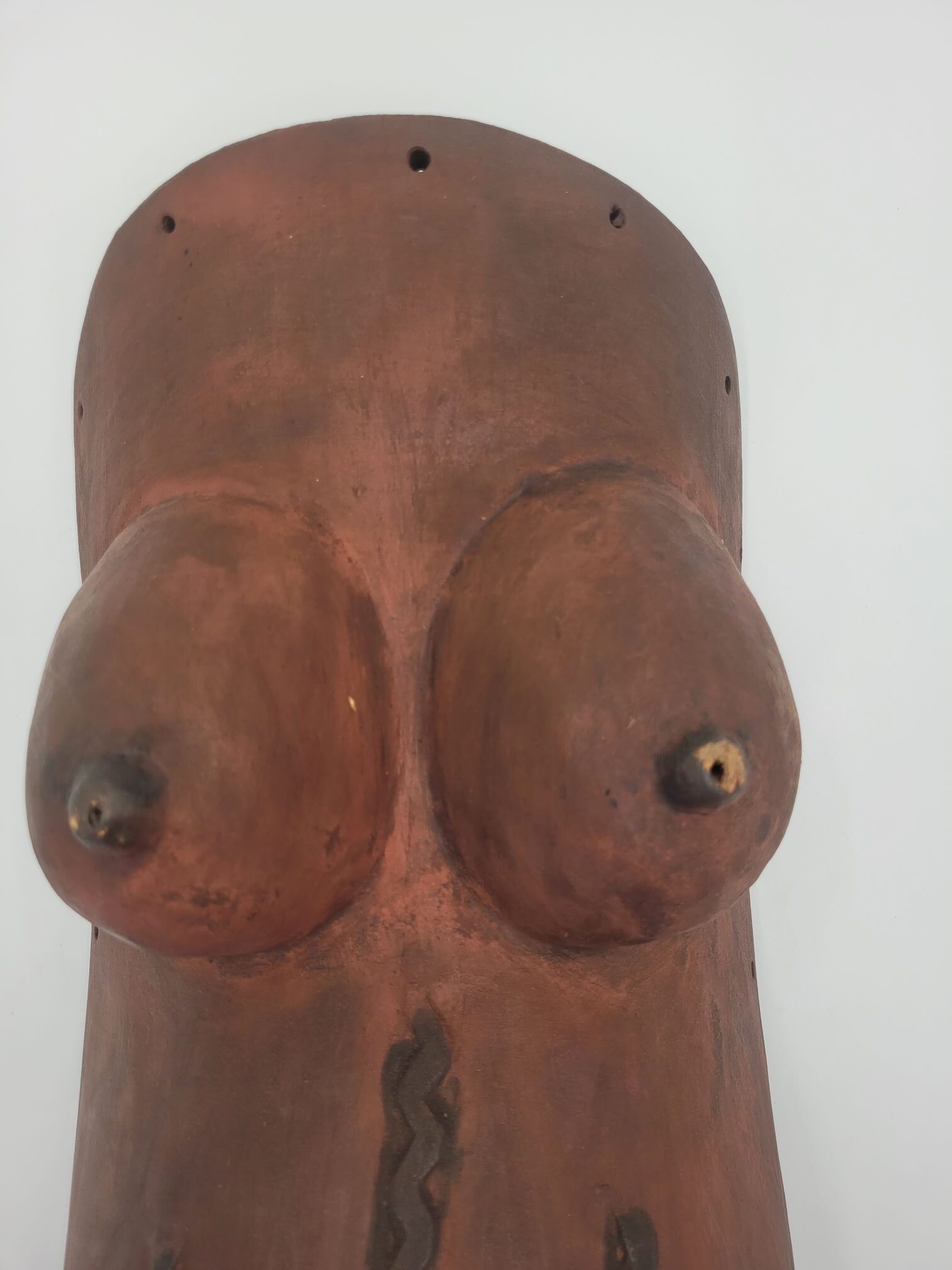 Traditional African Makonde Fertility Belly Mask, Fine Artwork - Image 10