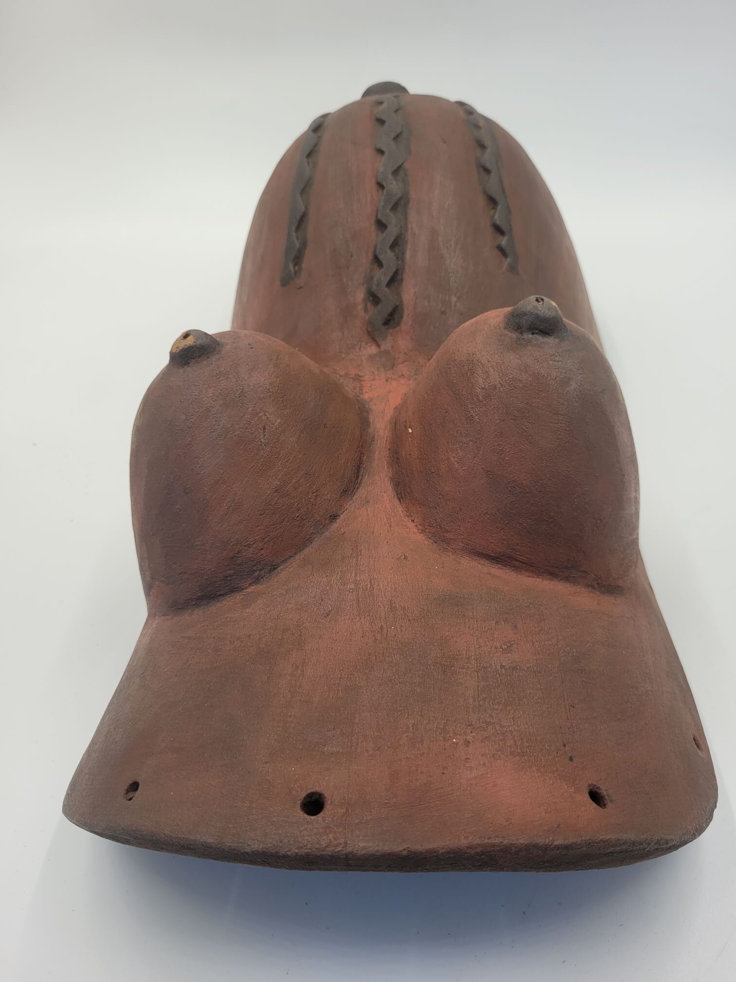 Traditional African Makonde Fertility Belly Mask, Fine Artwork - Image 2