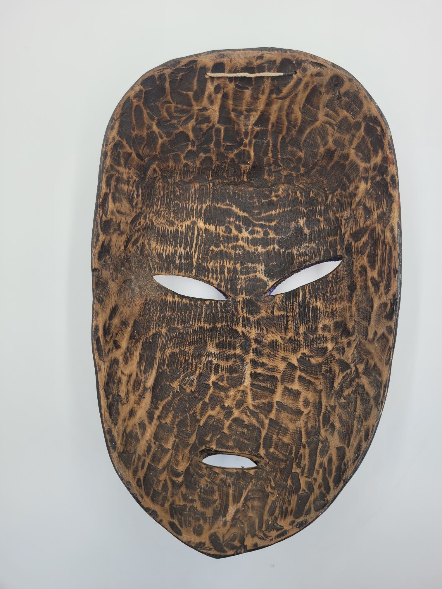 African Artwork, Hand Carved Beaded Luba Traditional Mask - Image 2