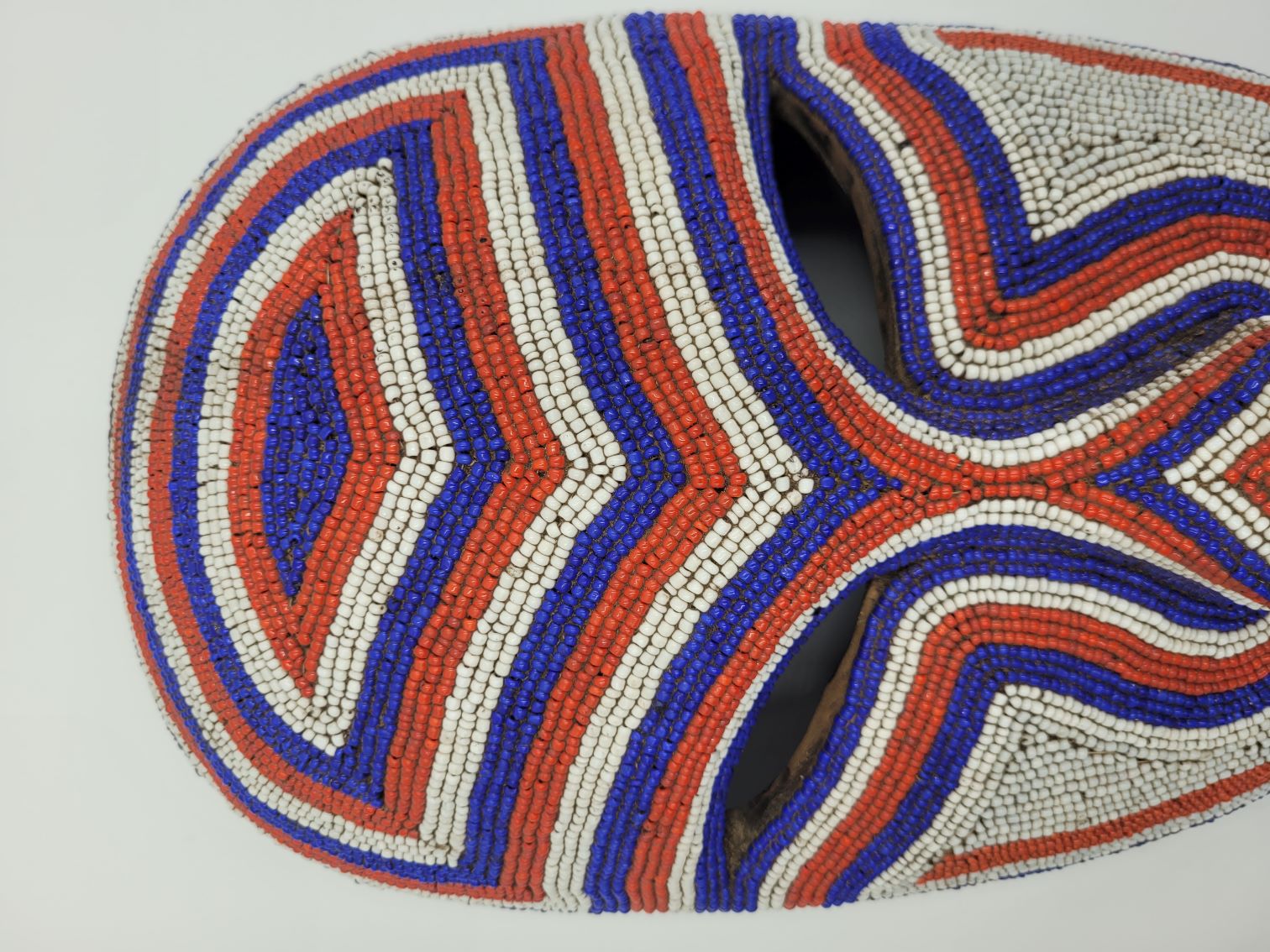 African Artwork, Hand Carved Beaded Luba Traditional Mask - Image 8