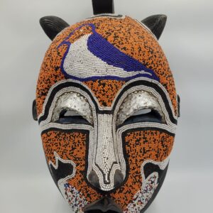 African Vintage Beaded Traditional Mask, Great Wall Decor