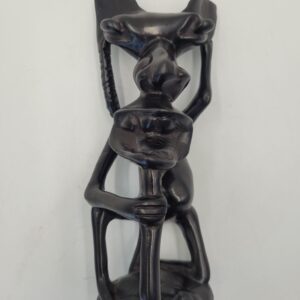 African Hand Carved Shetani Spirit Wooden Figure, Fine Art