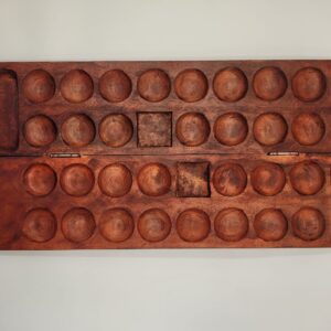 Hand Carved Wooden Bao Mancala Board Game, Fine Art
