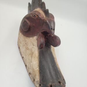 Vintage Hand Carved Songye Rooster Traditional Mask, Fine African Art