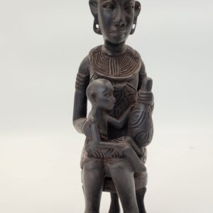 Beautiful Mother And Child Wooden Hand Carved Sculpture, Maasai Fine Art