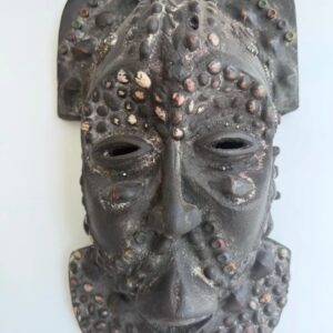 African Antique Wooden Carved Kuba Tribal Mask, Fine Art