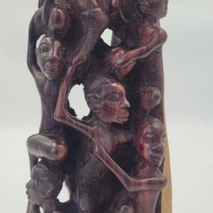 African Makonde Tree Of Life Hand Carved From Ebony Wood