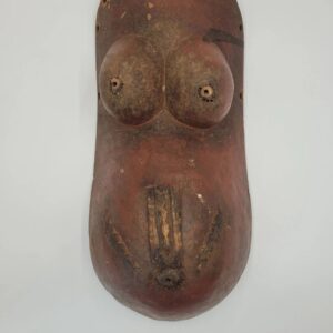 African Tribal Art, Hand Carved Makonde Belly Mask