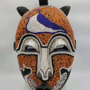 African Vintage Beaded Traditional Mask, Great Wall Décor