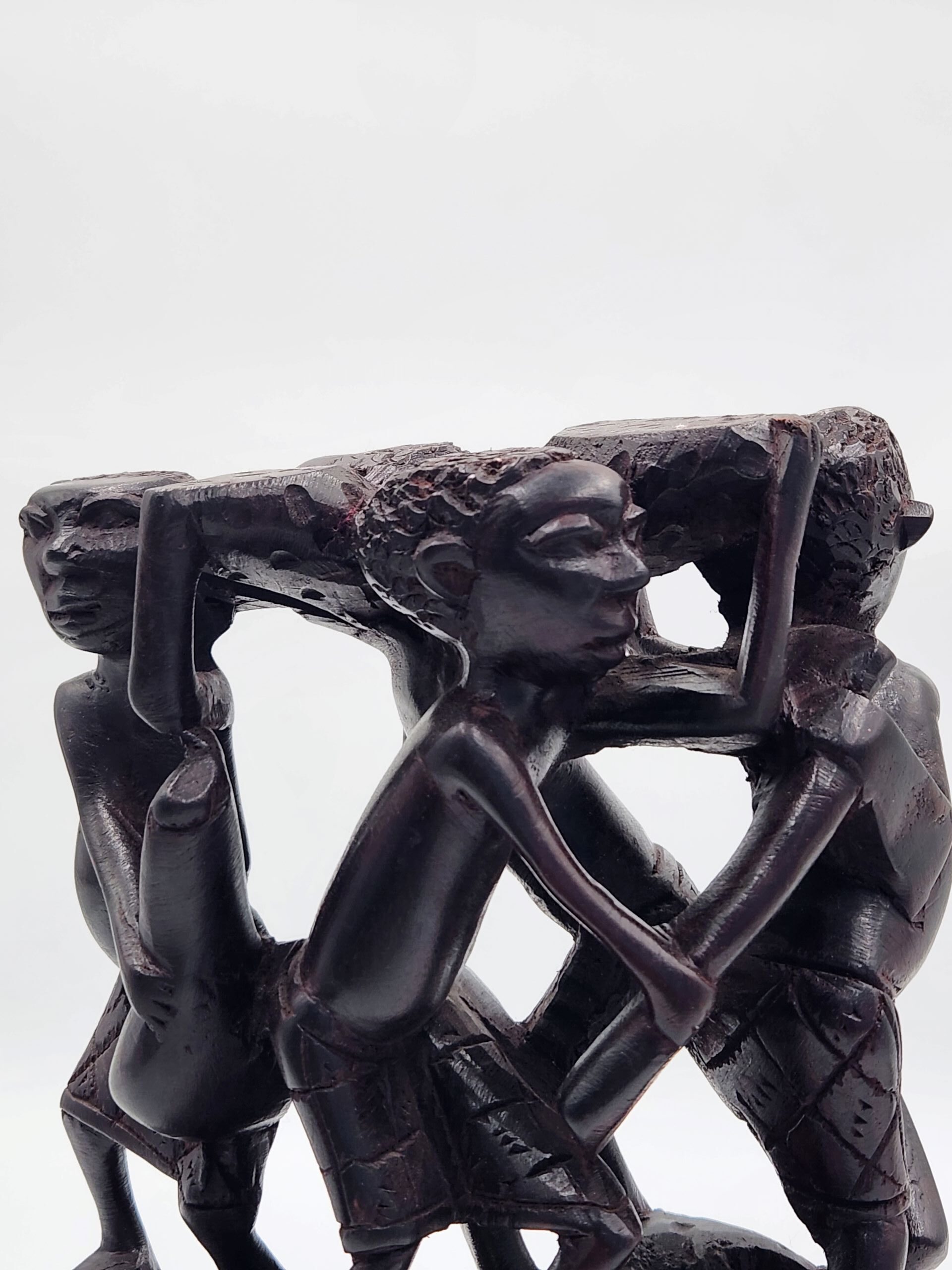 Makonde African Hand Carved Wooden Ujamaa Tree Of Life, Ebony Wood - Image 2