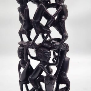 Makonde African Hand Carved Wooden Ujamaa Tree Of Life, Ebony Wood