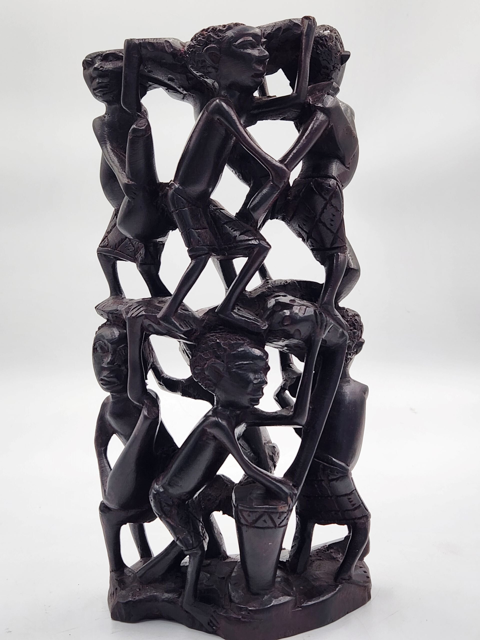 Makonde African Hand Carved Wooden Ujamaa Tree Of Life, Ebony Wood