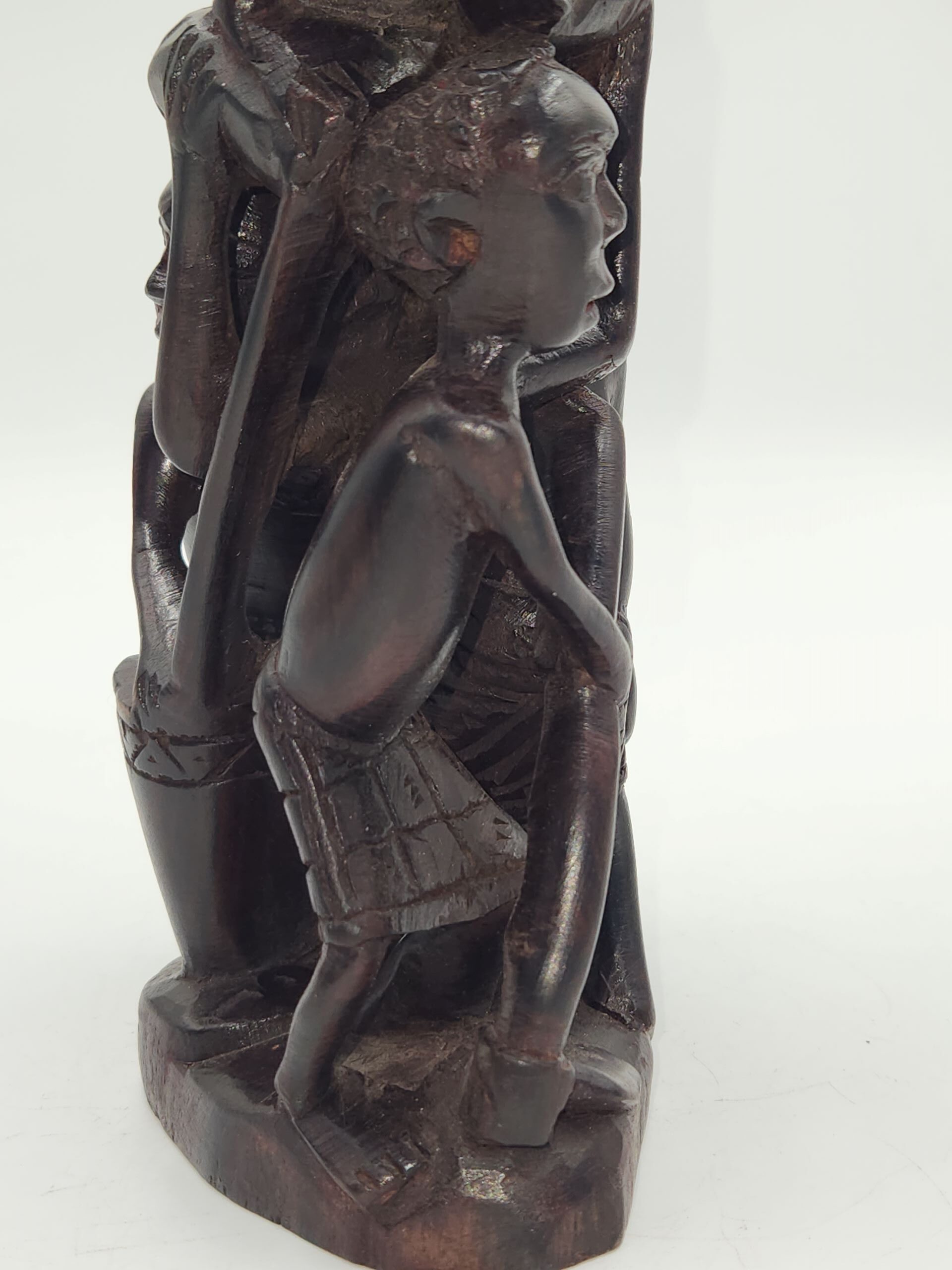 Makonde African Hand Carved Wooden Ujamaa Tree Of Life, Ebony Wood - Image 6