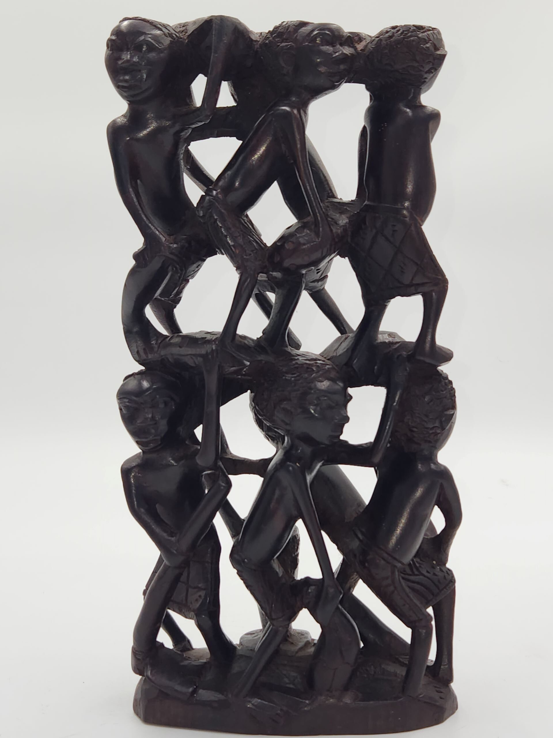 Makonde African Hand Carved Wooden Ujamaa Tree Of Life, Ebony Wood - Image 7