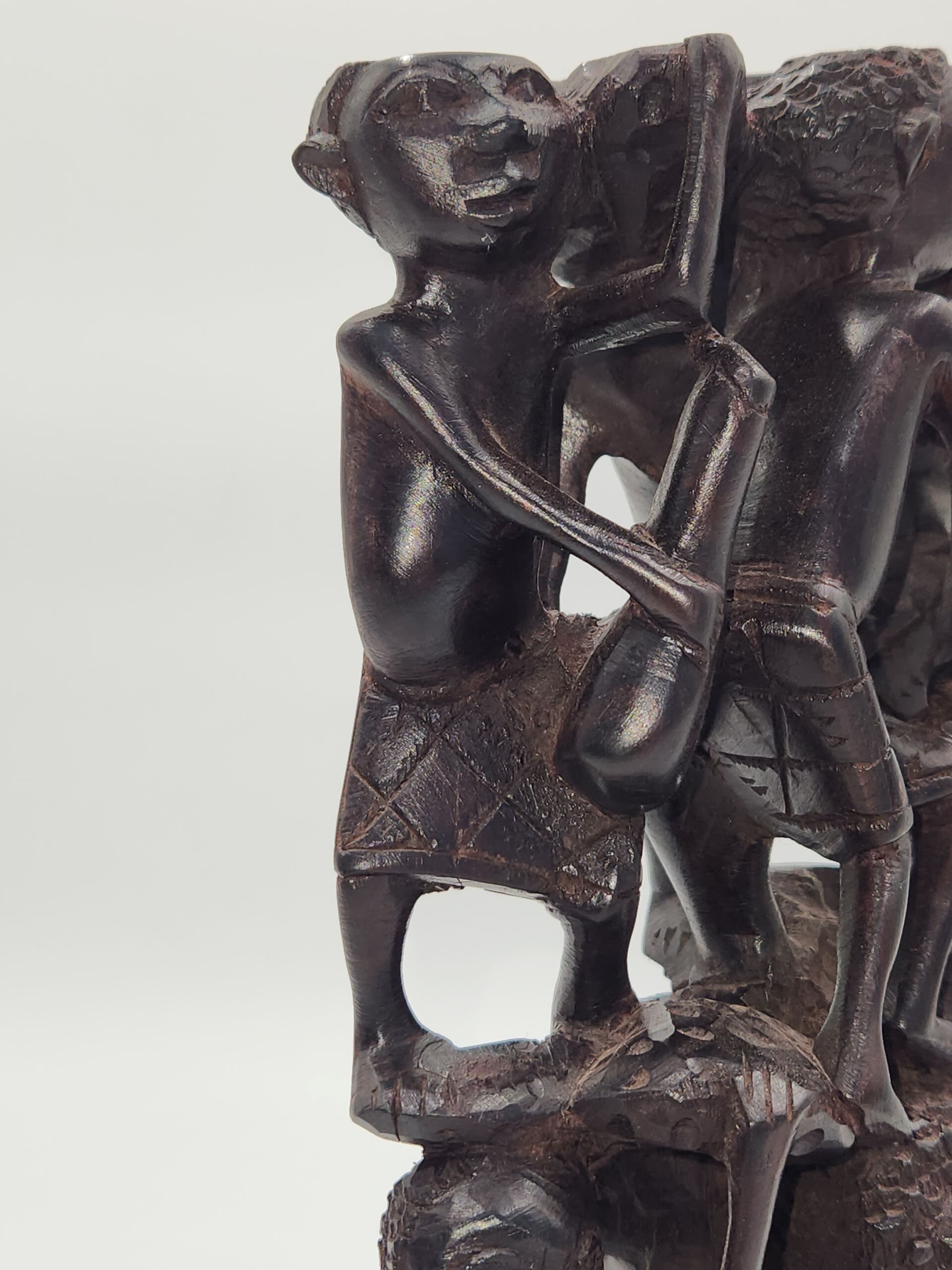 Makonde African Hand Carved Wooden Ujamaa Tree Of Life, Ebony Wood - Image 10