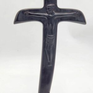 Rare Magnetic Vintage African Christ On The Cross INRI Sculpture, Fine Art