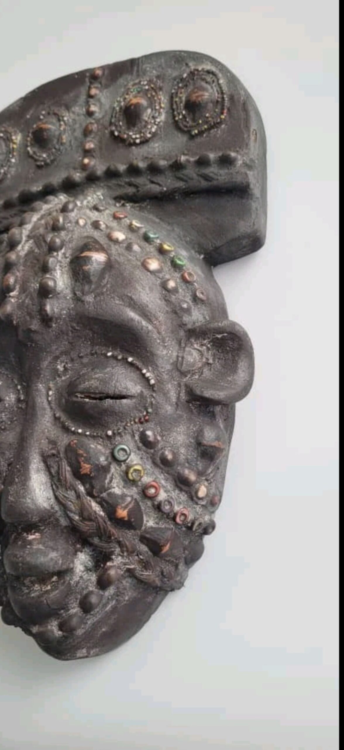 Traditional African Art, Unique Wooden Hand Carved Mask - Image 3
