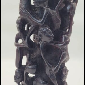 Unique African Makonde Ujamaa Tree Of Life, Fine Ebony Wood Art
